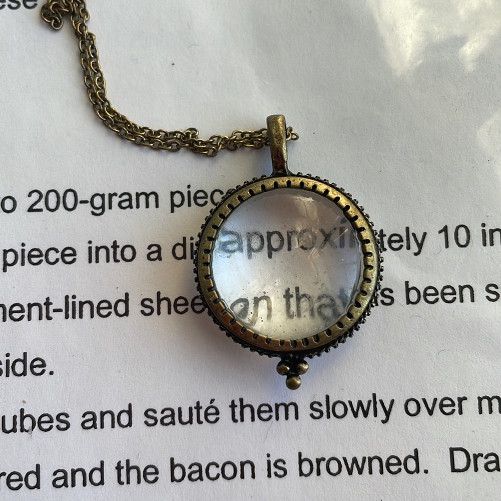 COPY - Magnifying Glass Pendant Necklace, Lucky Brand, Antique - Picture 8 of 16